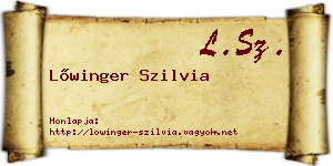 Lőwinger Szilvia névjegykártya
